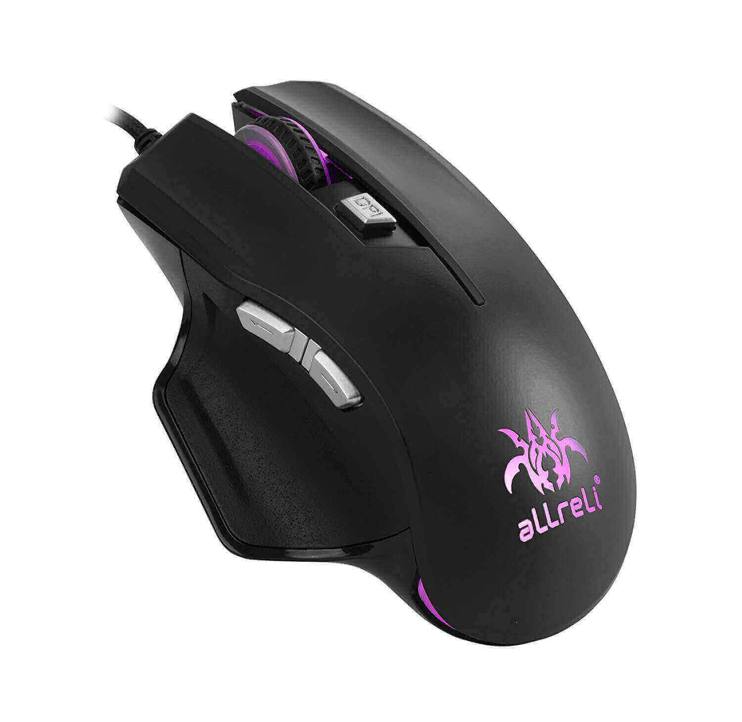 aLLreLi M515BU 4000 DPI Ergonomic Gaming Mouse with 6 Programmable Keys
