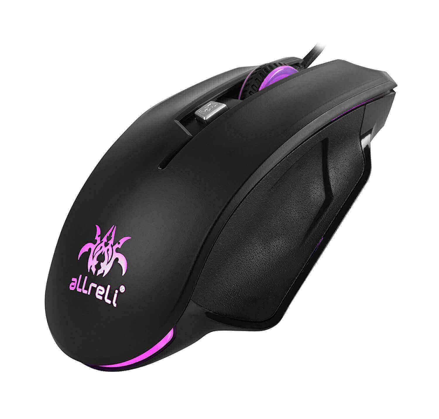 aLLreLi M515BU 4000 DPI Ergonomic Gaming Mouse with 6 Programmable Keys