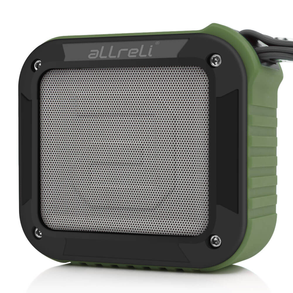 MB0217_1 aLLreLi Rockman-S Waterproof Bluetooth 4.0 Speaker - Army Green