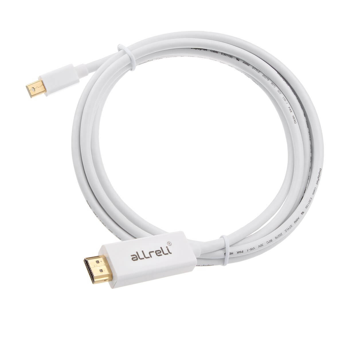 aLLreLi-6-Feet-HD-4Kx2K-Mini-DisplayPort-to-HDMI-Cable2 aLLreLi 6 Feet HD 4Kx2K Mini DisplayPort to HDMI Cable2