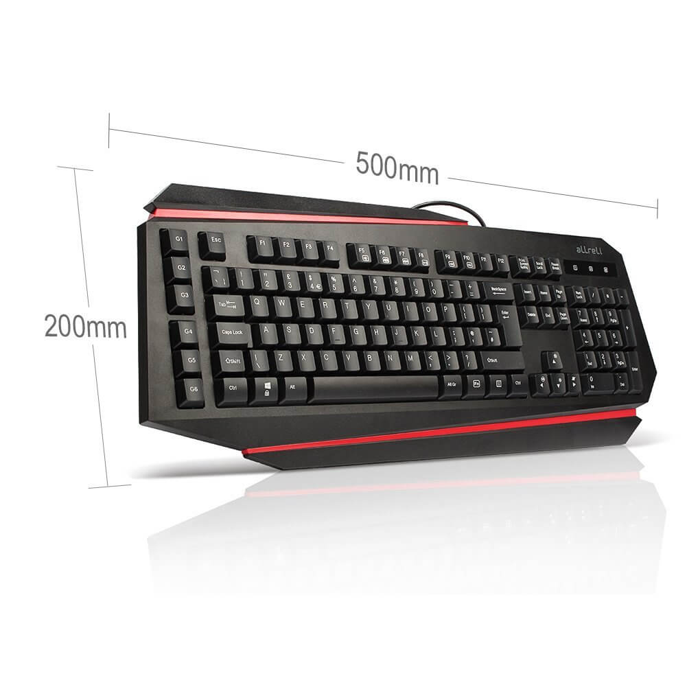 aLLreLi K9500U Programmable Gaming Keyboard with 5 User Profiles and LED Backlit