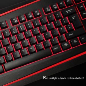 aLLreLi K9500U Programmable Gaming Keyboard with 5 User Profiles and LED Backlit