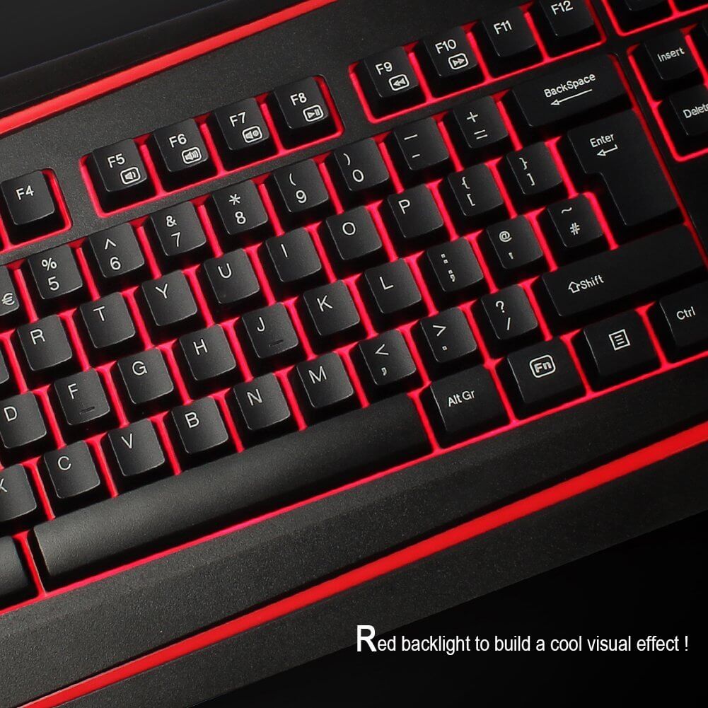 aLLreLi K9500U Programmable Gaming Keyboard with 5 User Profiles and LED Backlit