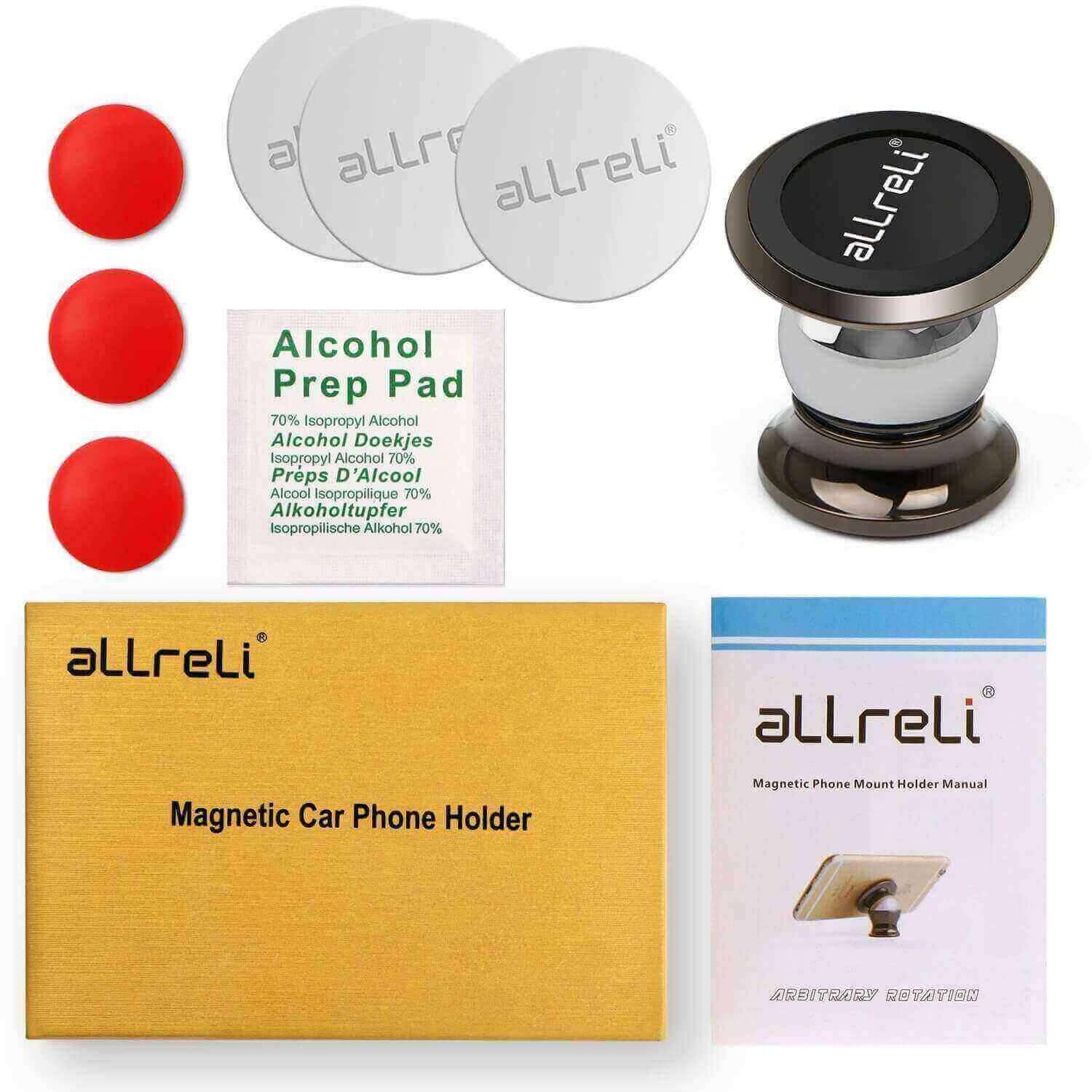 aLLreLi [Upgraded] Magnetic Car Cell Phone Mount